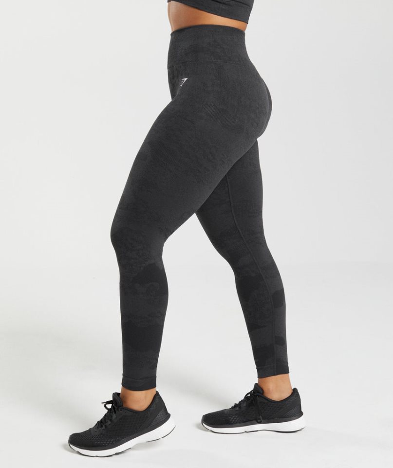 Women's Gymshark Adapt Camo Seamless Leggings Black | CA D370N8